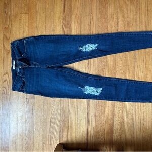 Levi's Dark Wash Distressed Skinny Jeans